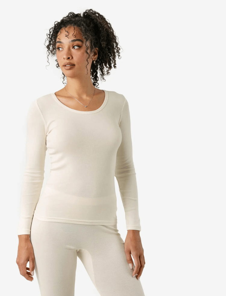 women's organic cotton long sleeve vest