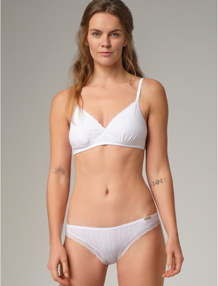 organic cotton drop stitch detail black knickers