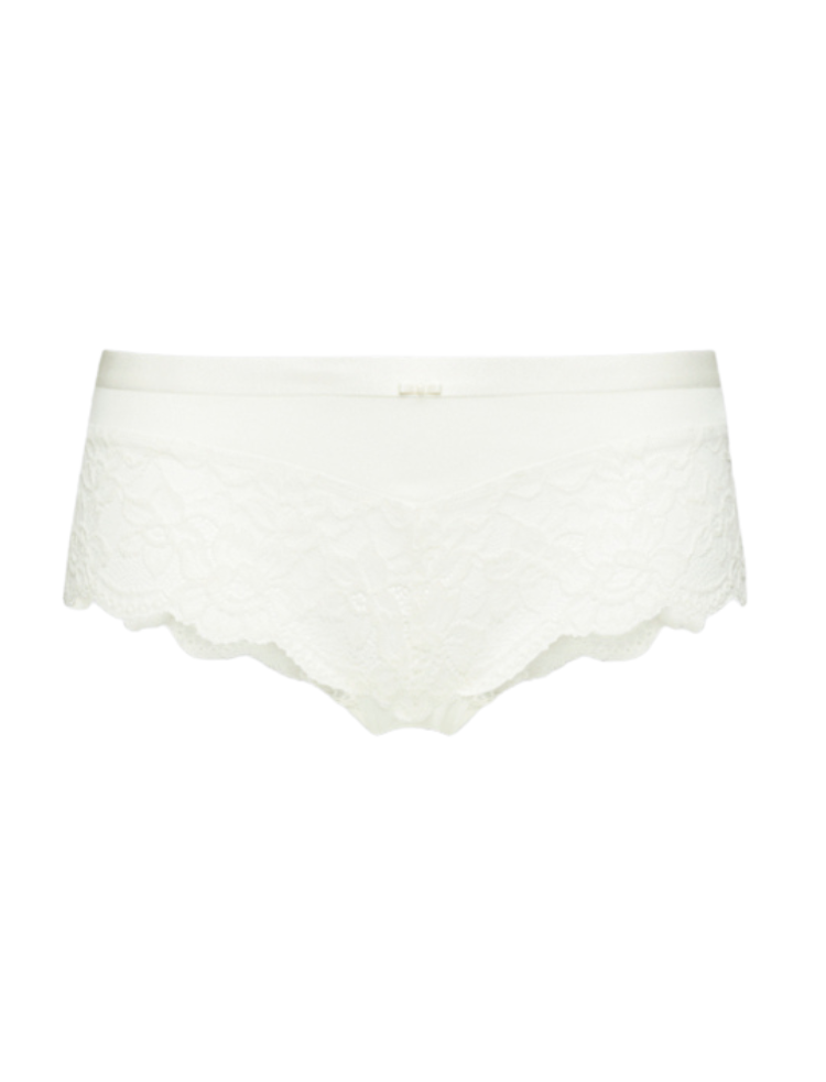 white organic cotton lace hipster knickers 