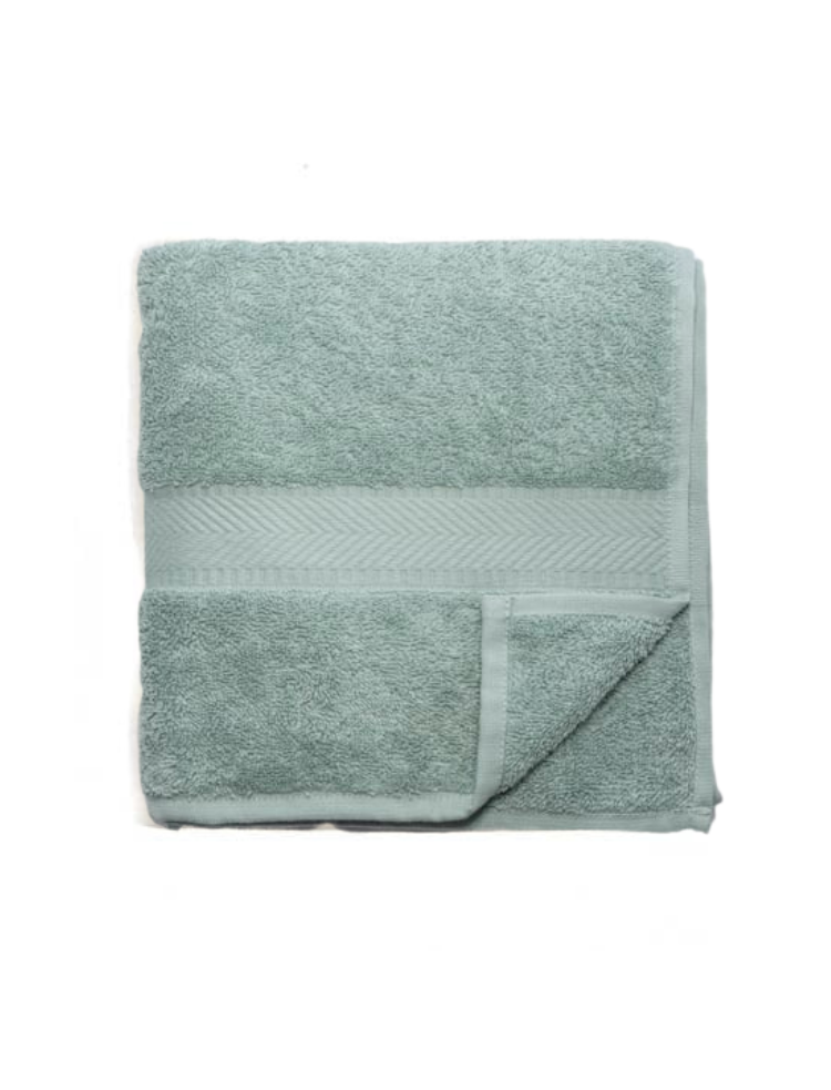 organic cotton flannel mint green face cloth, folded into a square on a white background