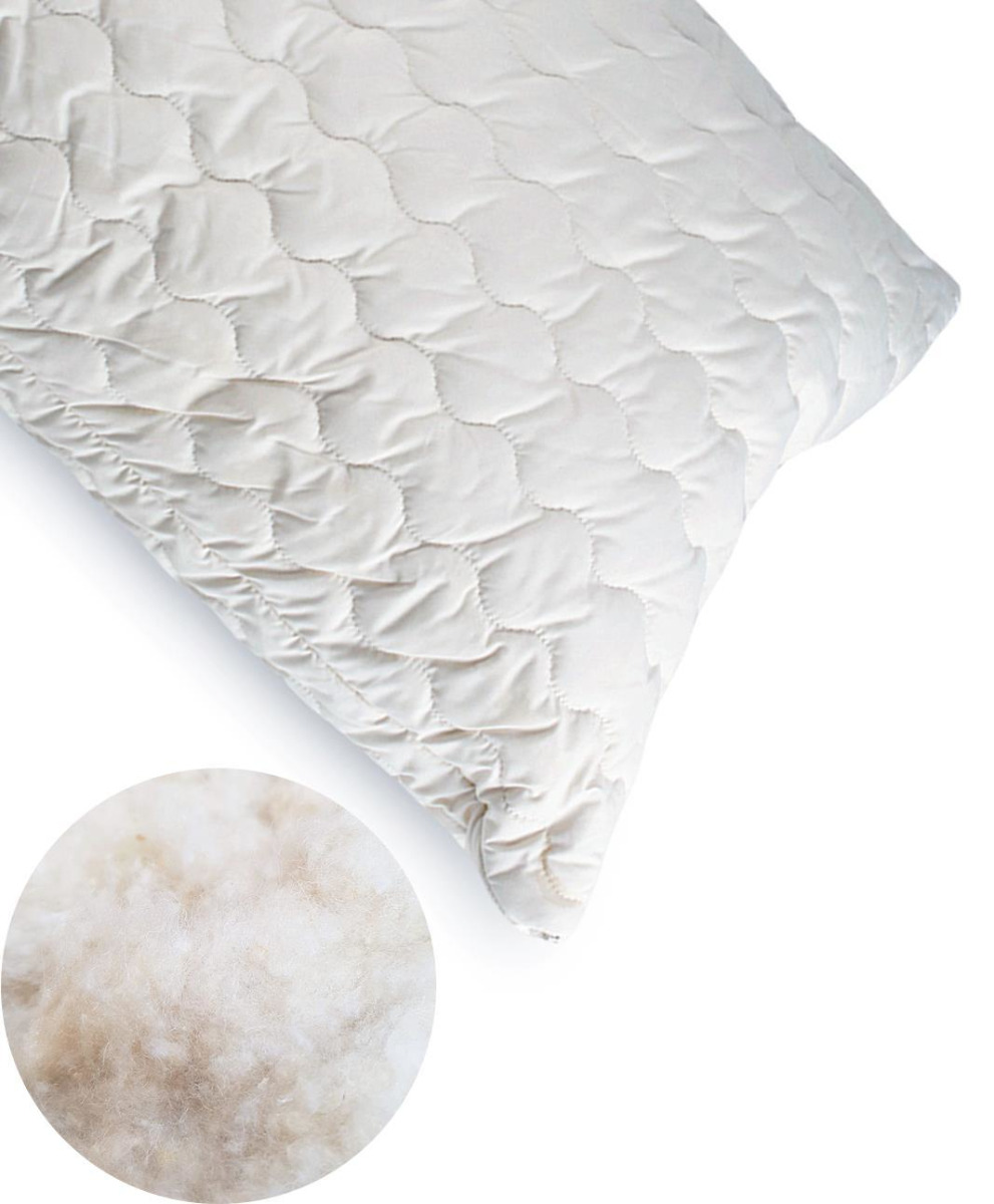 standard size raw silk pillow with organic cotton outer cover quilted with organic cotton 