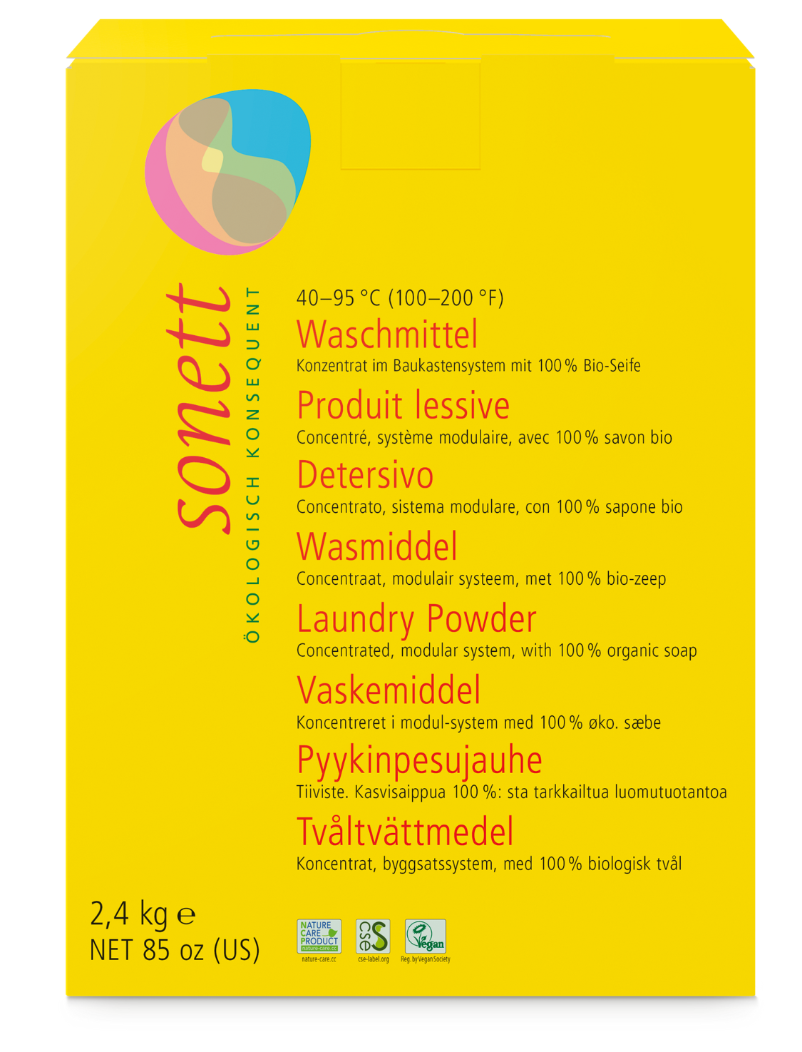 Sonett eco washing powder - effective natural laundry washing