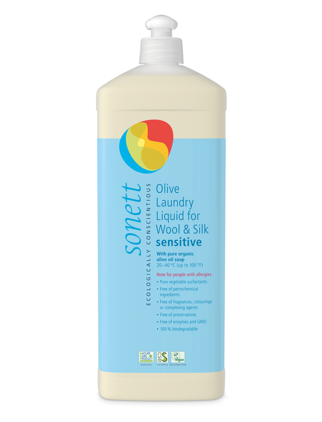 Sonett sensitive olive washing liquid detergent for wool and silk