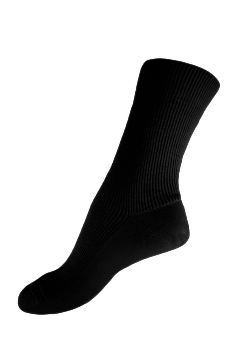 black organic wool socks on a white background
