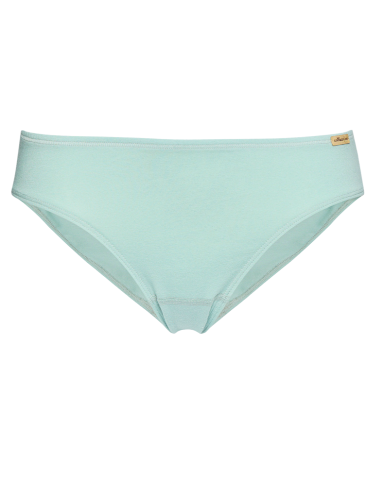 womens organic cotton knickers in sage green on a white background