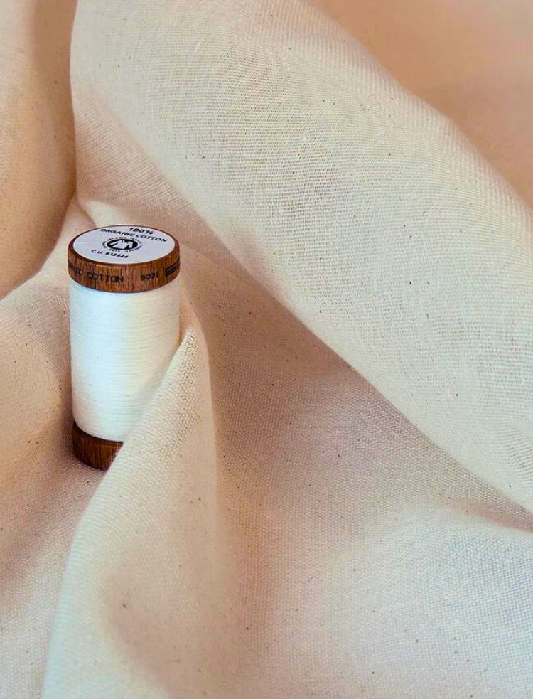 undyed natural organic cotton loomstate muslin available by the metre