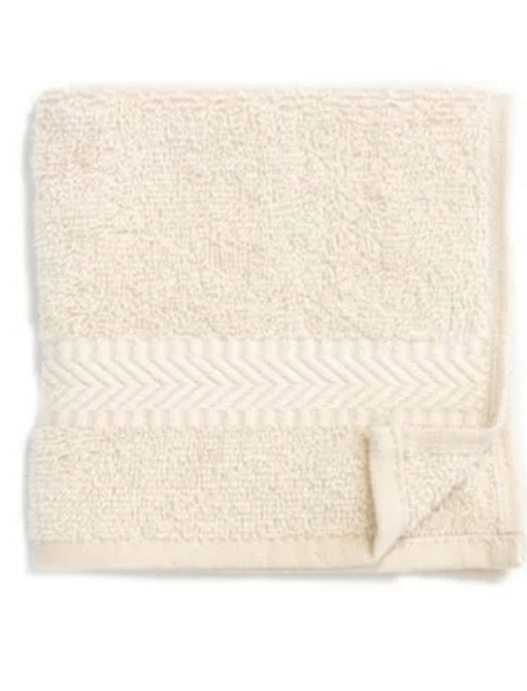 mint green organic cotton hand towel folded in a square on a white background 