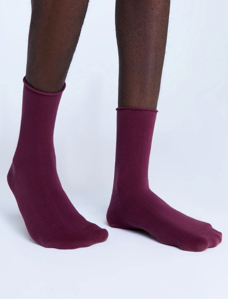 organic cotton soft top socks in evergreen 