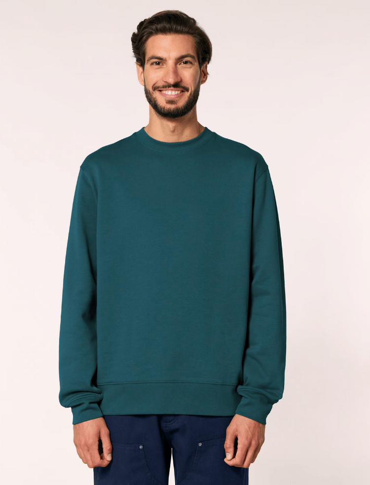 organic cotton teal coloured sweatshirt 