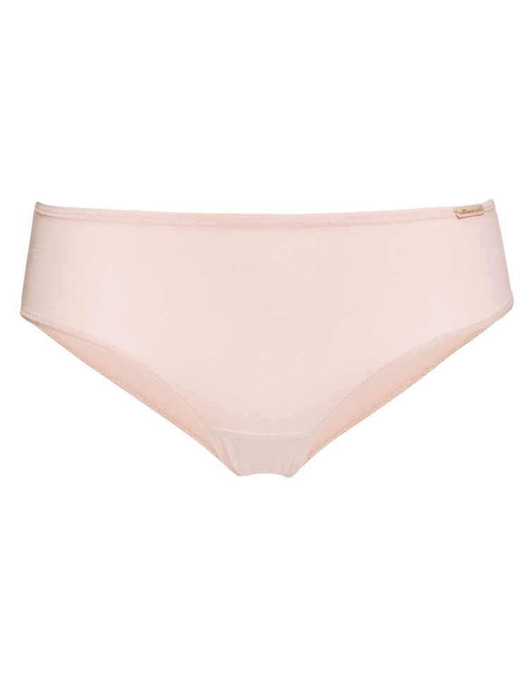 pale pink organic cotton briefs on a white background 