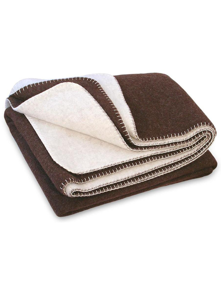 large natural undyed wool shaker blanket with natural wool contrasting colours on either side