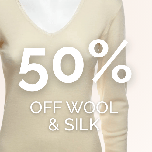 Half price organic wool and silk base layers for men and women
