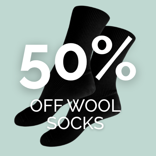 organic wool socks at half price