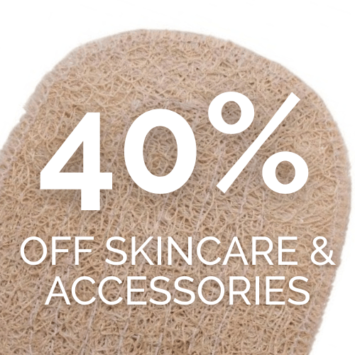40 per cent or better off organic and natural skincare and accessories