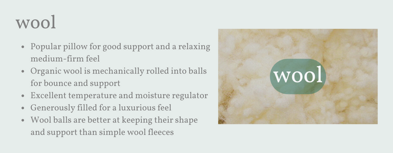Bestselling pillow for good support, yet a relaxing medium feel. Organic wool rolled into balls for bounce and support. Excellent temperature and moisture regulator. Generously filled for a luxurious feel. Wool balls keep their shape and support unlike wool fleece.